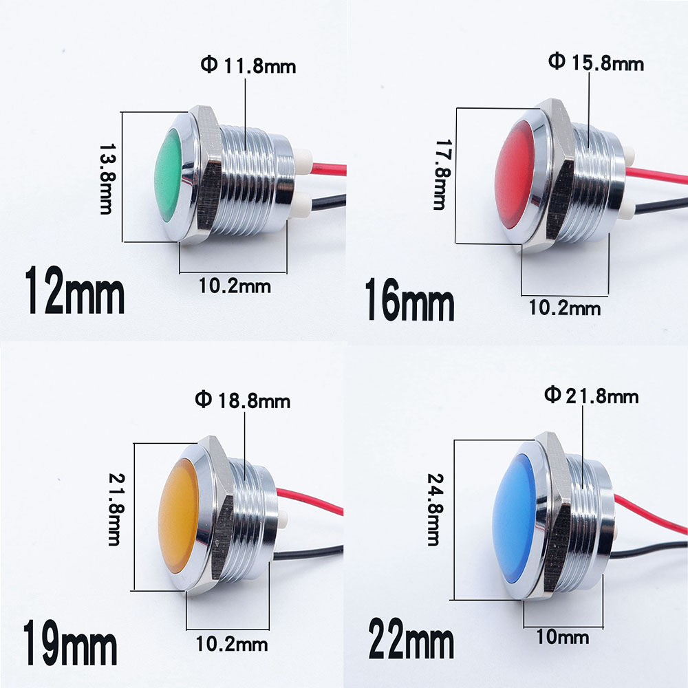 10pcs 12/16/19/22mm Metal LED  - Signal Panel Orange recensie en prijs
