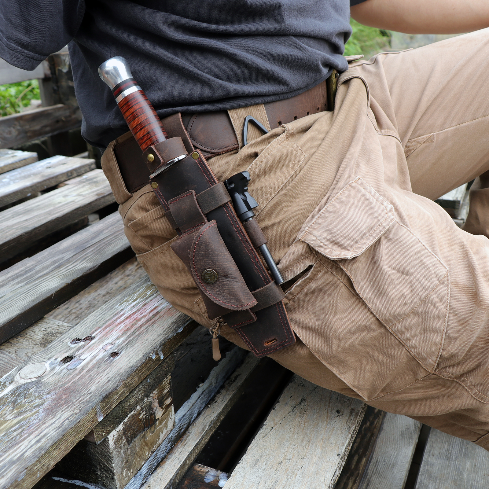 Tourbon Camping Leather thKnif - Bushcraft Knife Fixed recensie en prijs