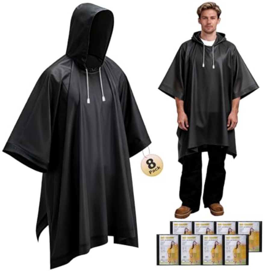 8 Pack Hooded Rain Ponchos for - Emergency Poncho Rain recensie en prijs