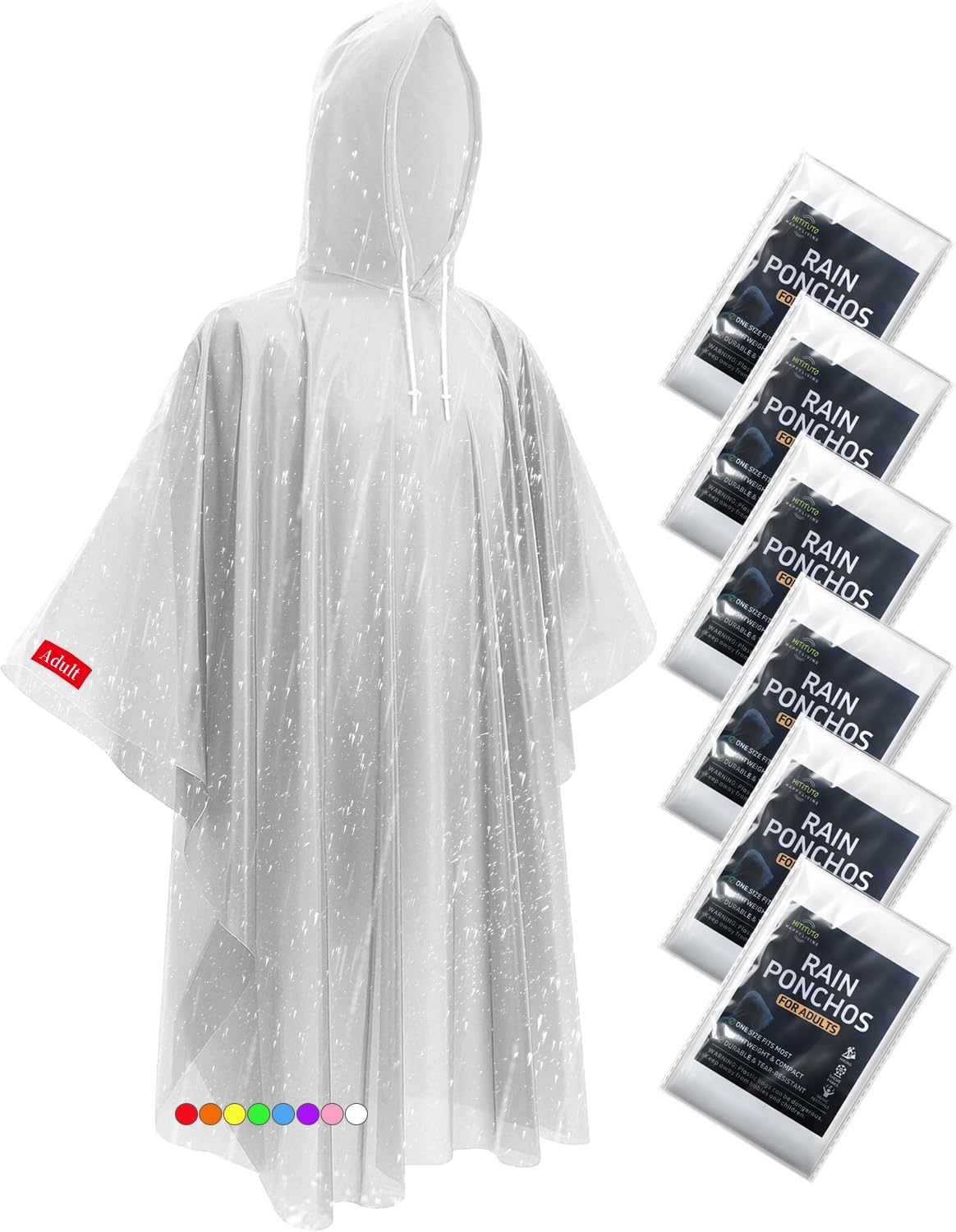 Extra Long Rain Ponchos for Ad - Emergency Poncho Rain recensie en prijs
