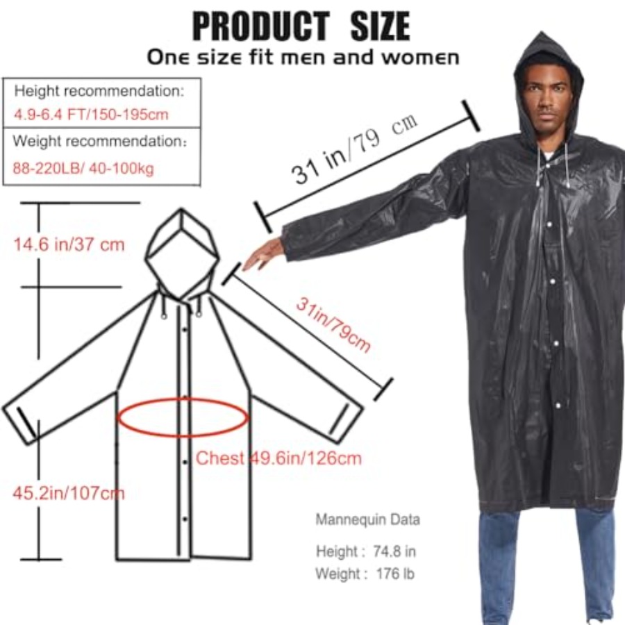 Rain Ponchos for Adults Rainco - Emergency Poncho Rain recensie en prijs