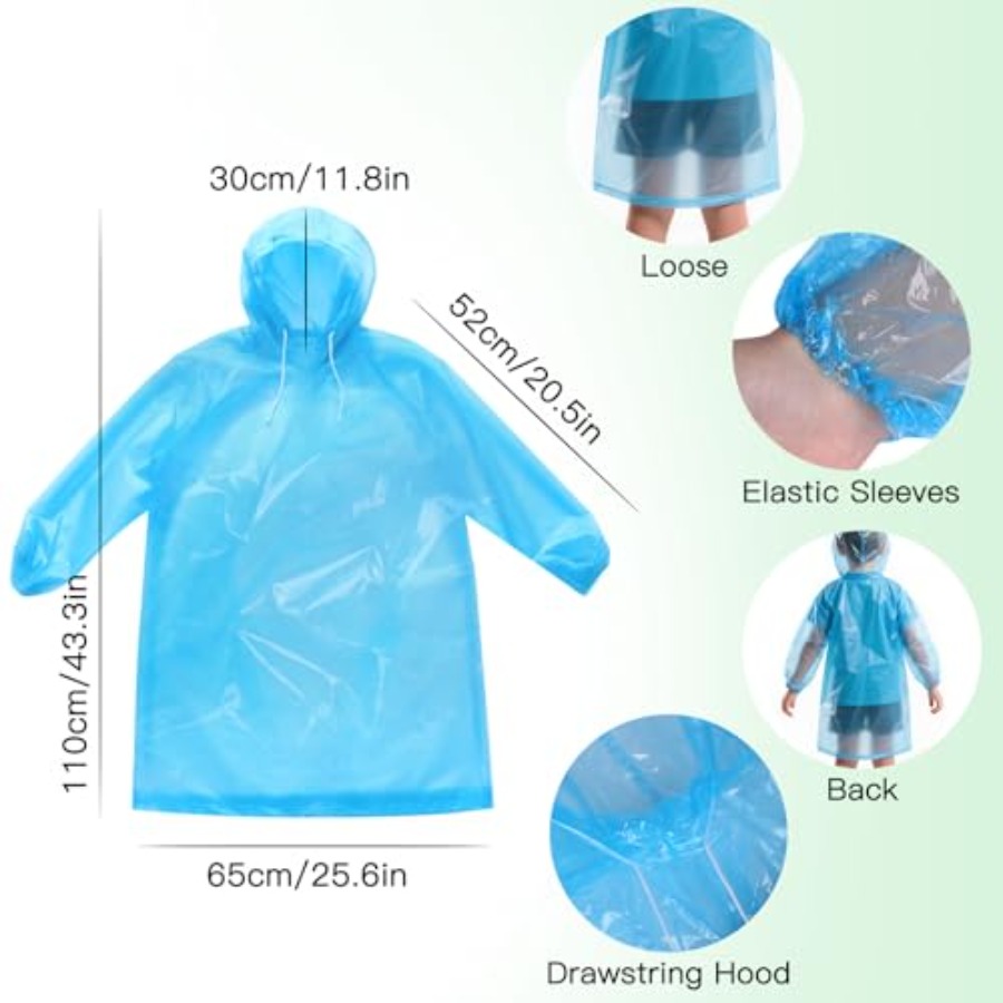 GAOHUI 4/6 Pack Disposable Rai - Emergency Poncho Rain recensie en prijs