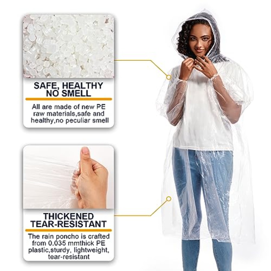 Disposable Rain Ponchos for Ad - Emergency Poncho Rain recensie en prijs