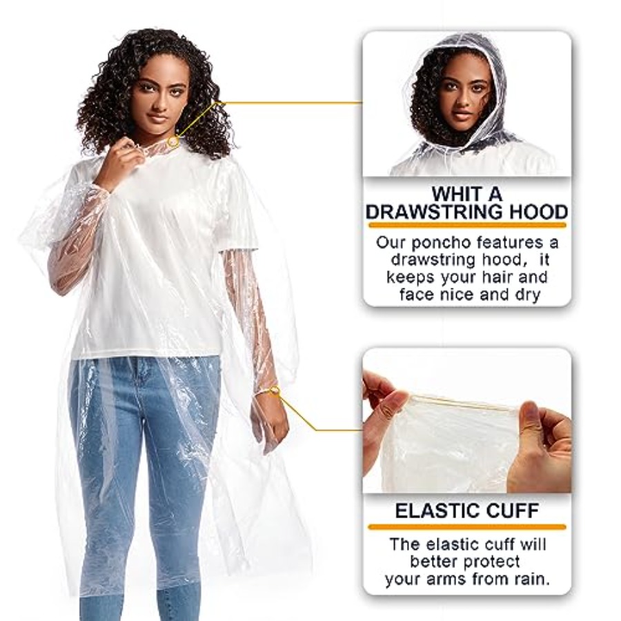 Disposable Rain Ponchos for Ad - Emergency Poncho Rain recensie en prijs