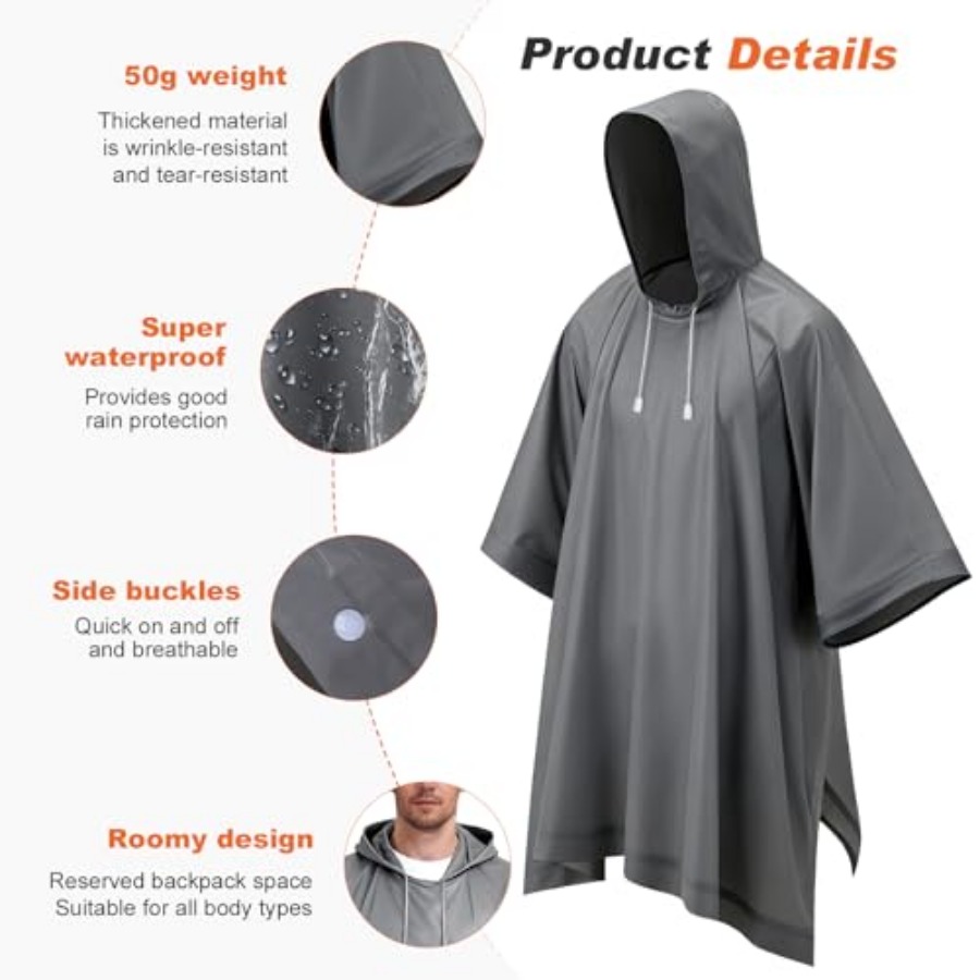 8 Pack Hooded Rain Ponchos for - Emergency Poncho Rain recensie en prijs