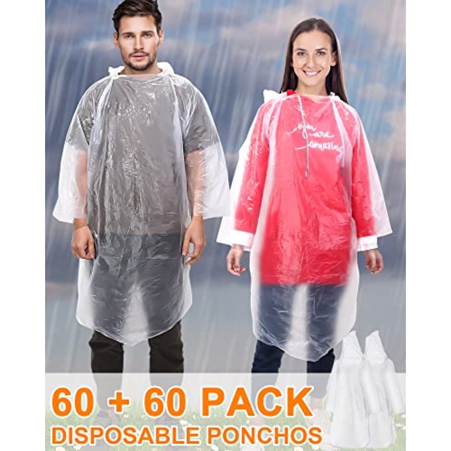 120 Pack Disposable Rain Ponch - Emergency Poncho Rain recensie en prijs