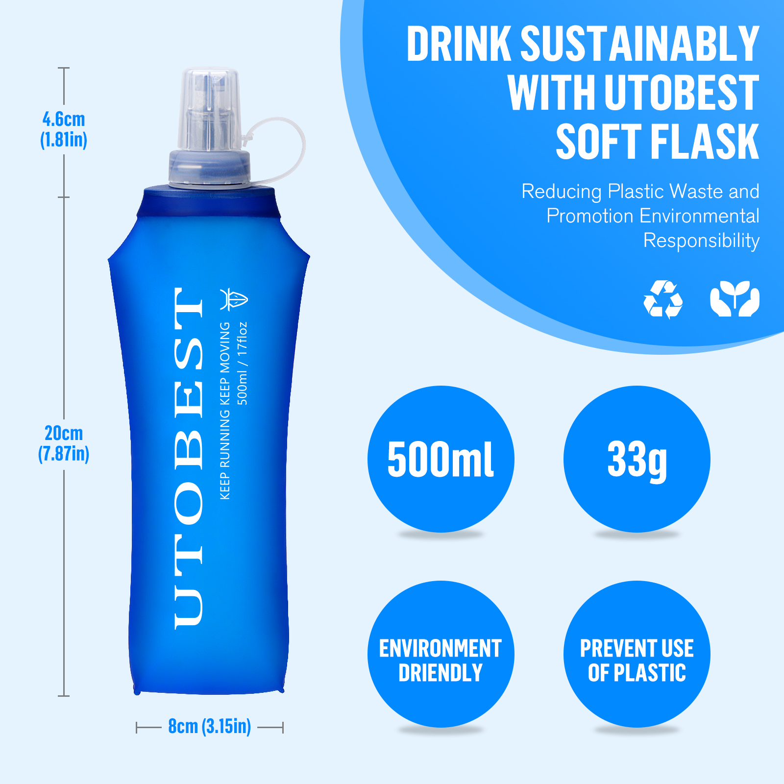 UTOBEST 250ml 350ml 500ml Soft - Water Bag Collapsible recensie en prijs