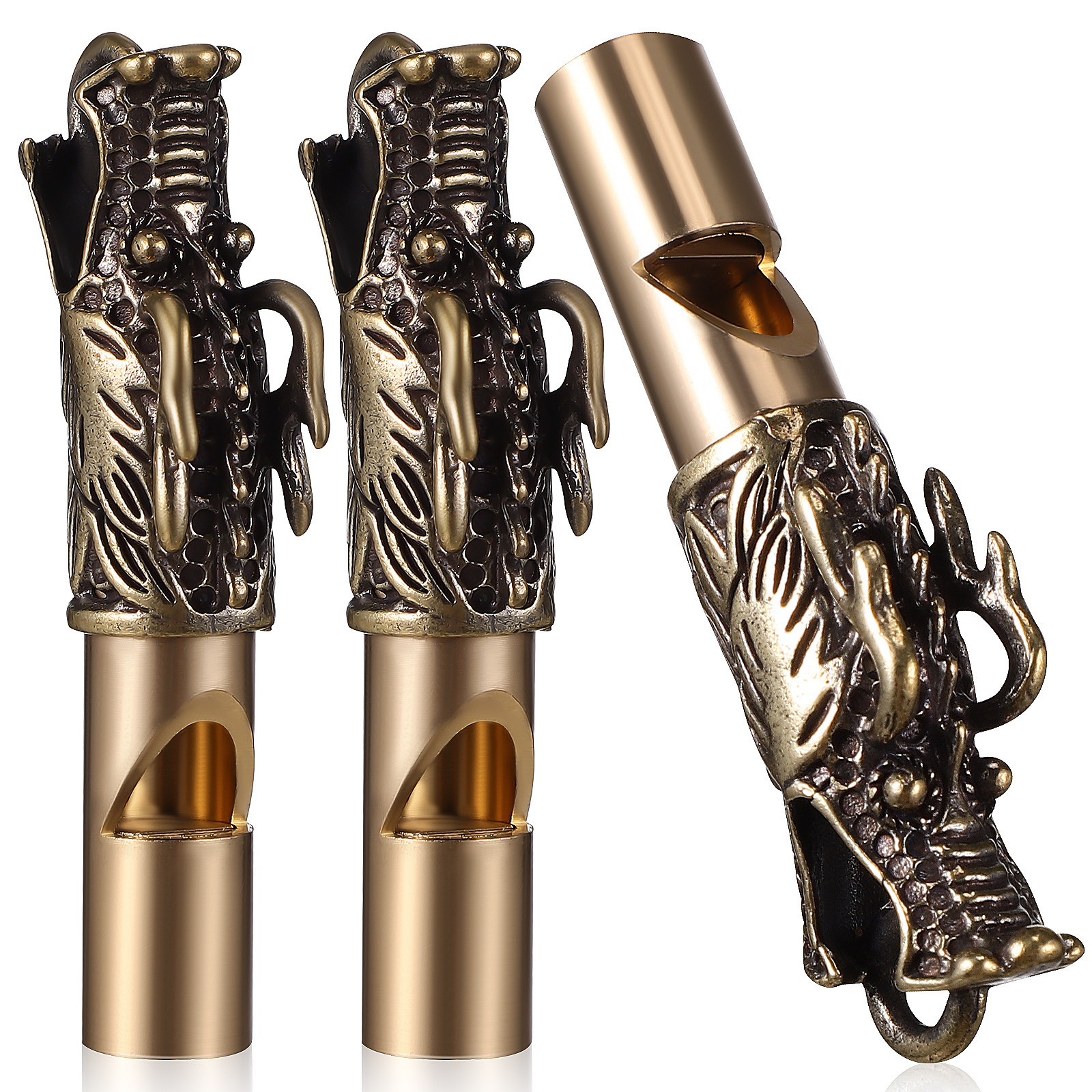 3Pcs Dragon Whistles Brass Ret - Emergency Whistle Loud recensie en prijs