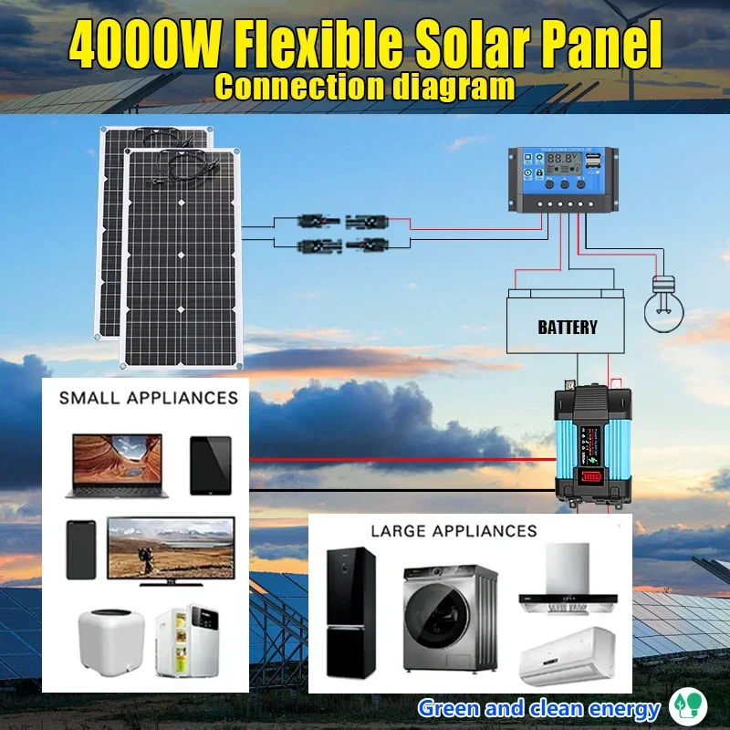 4000W Solar Panel Kit 12V To 1 - Solar Emergency Charger recensie en prijs