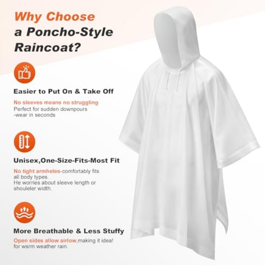 8 Pack Hooded Rain Ponchos for - Emergency Poncho Rain recensie en prijs
