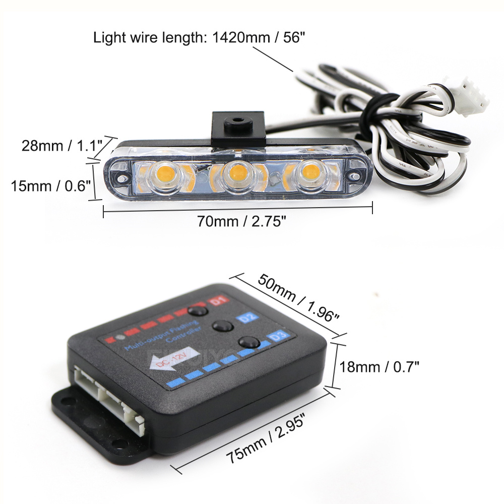 4x 3 LED Grill Car LED Strobe  - Sos Light Strobe recensie en prijs