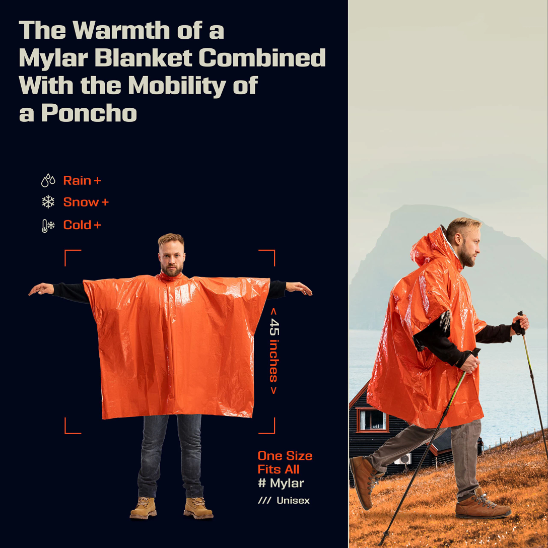 Emergency Rain Poncho with Hoo - Emergency Mylar Tent recensie en prijs